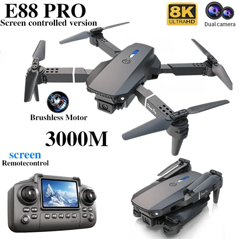 E88 PRO Drone ekranlı 4K HD Ka - Drone E88 Rc Quadcopter incelemesi ve fiyatı